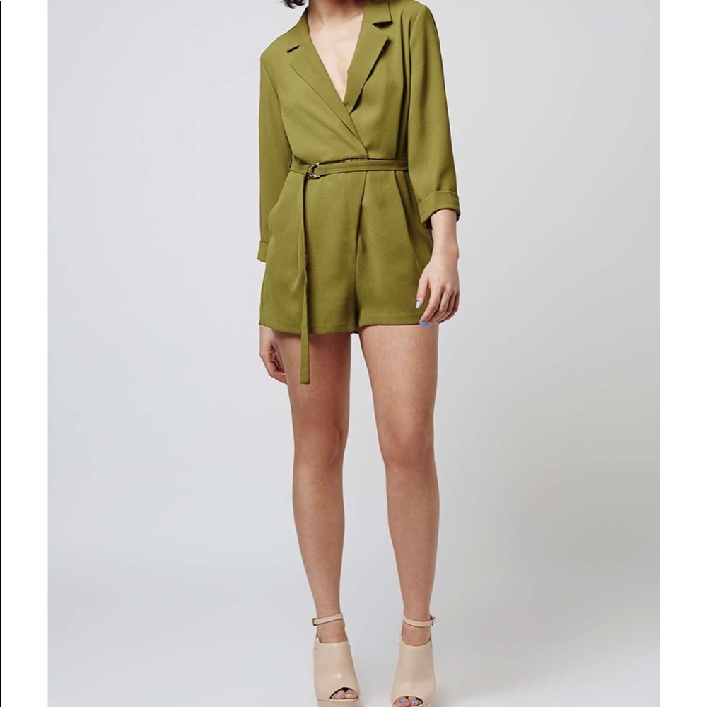 Topshop Alexa Olive Green Romper